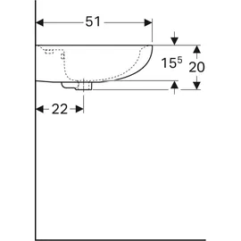 Geberit Renova Nr.1 Waschtisch 65 x 51 cm (223065080)
