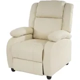 Mendler Fernsehsessel Relaxsessel Liege Sessel Lincoln, Kunstleder creme