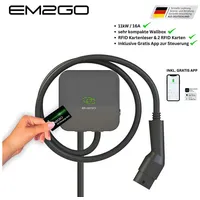 EM2GO Wallbox Single Power 11kW, 5m Ladekabel (EMB011AC1RW)