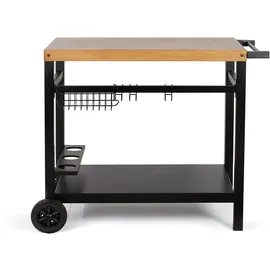 LIVOO Servierwagen für Grillplatte GS131, Schwarz