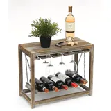 DanDiBo Ambiente DanDiBo Weinregal Braun Holz 57x47x27 cm Wohnzimmer, Regale, Weinregale