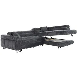 m-punkt Eckcouch Cord 2-Sitzer Grau