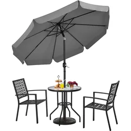 Yaheetech Sonnenschirm mit Volant Ø 267,5 cm Grau