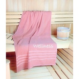 KiNZLER Saunatuch »Wellness, Karo, Sauna«, (1 St.), rosa