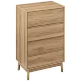 5five simply smart Kommode mit 4 schubladen in natürlicher eichenoptik abana