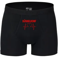 multifanshop Herren Boxer Short - Düsseldorf - Herzschlag - Druck rot - Unterwäsche