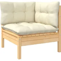 vidaXL 11-tlg Garten-Lounge-Set mit Creme Kissen Kiefernholz