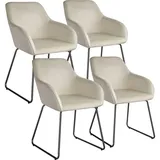 Tectake tectake® Esszimmerstuhl, Jeane, Samtoptik, durchgehende Lehne, 57 x 61 x 85,5 cm, Belastbarkeit 120 kg