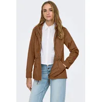Only Parka "ONLLORCA LIFE CANVAS PARKA CC OTW", Damen, Gr. S, braun (toasted coconut), Web, Obermaterial: 80% Polyester, 20% Baumwolle, unifarben, regular fit hüftlang, Jacken Parka, mit Kordelzug in der Taille