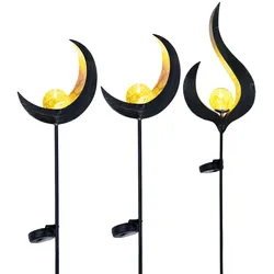 3er Set Design LED Solar Leuchten Außen Beleuchtung Dekoration Steck Lampen Flamme Design