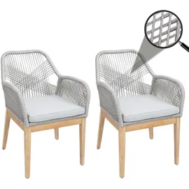 Proregal Gartenstuhl 58 x 59 x 85 cm hellgrau 2 St.