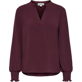 Only ONLMETTE V-Neck LS Smock Top Noos WVN Braun XS