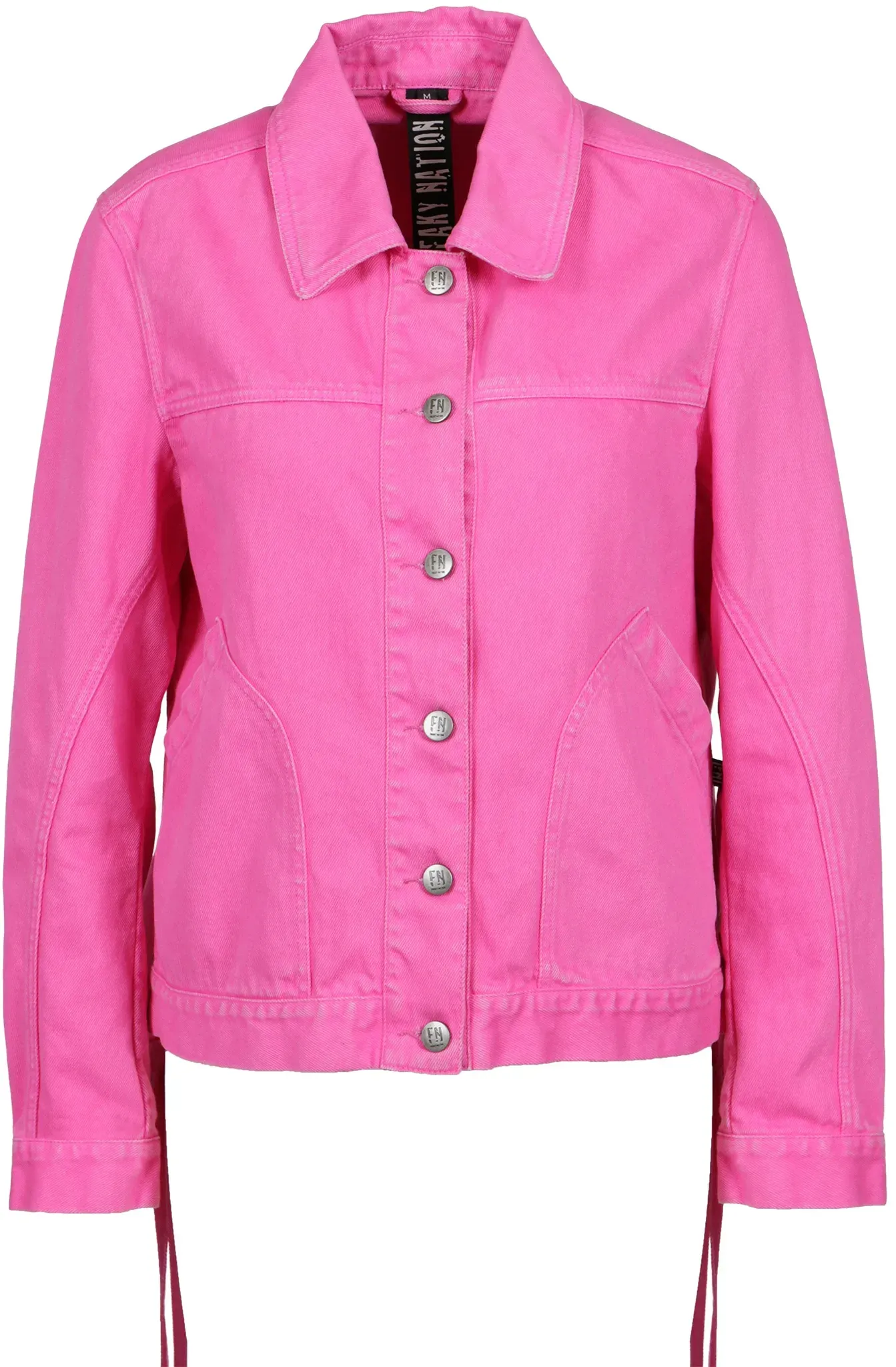 Jeansjacke FREAKY NATION "Pink Wave-FN", Damen, Gr. M(38), pink, Oberstoff: 100% Baumwolle, Kurzarm + Langarm, Jacken