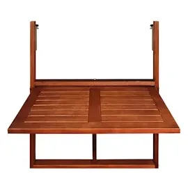 CASARIA Balkonhängetisch 65 x 45 x 87 cm braun klappbar