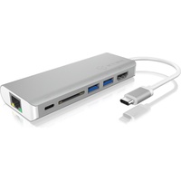 RaidSonic Icy Box IB-DK4034-CPD USB 3.0 Multiport Adapter, silber