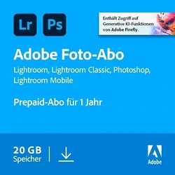 Adobe Creative Cloud Foto-Abo mit 20 GB Cloud-Speicher, Download