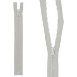 mumbi Reißverschluss teilbar 5mm 25cm Grau Kunststoff Reißverschlüsse mit Zipper grobe Zähne