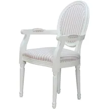 VCM Rokoko Amaretta Esszimmerstuhl Baumwolle Beige/Weiß