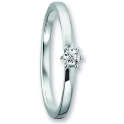 Diamantring ONE ELEMENT "0.09 ct Diamant Brillant Ring aus 585 Weißgold" Gr. 58, silber, Fingerringe, Damen, 58,mit Diamant, Weißgold 585-Diamanten, Weißgold 585, Diamanten, Damen Gold Schmuck