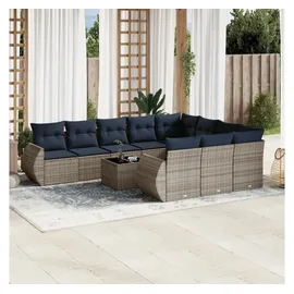 vidaXL Gartensofa-Set 11-tlg. grau Polyrattan