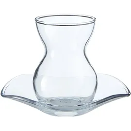 Pasabahce Teegläser Set Cay Bardagi 6x Teeglas + 6x UntertasseTeeglas transparent