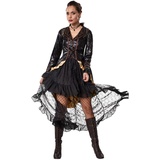 dressforfun 900489 - Damenkostüm Steampunk Rebellin, Zweiteiliges Frauenkostüm in weitgehend dunklen Farben (M | Nr. 302326)