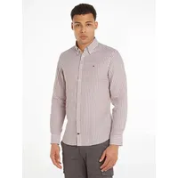 Tommy Hilfiger Langarmhemd »CL W-COTTON LINEN STRIPE SHIRT«, modisch gestreift, Gr. 42 - N-Gr, Dark Dune / Optic White, , 29928560-42 N-Gr