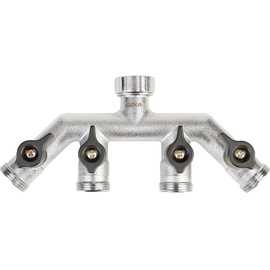 Geka GEKA® Vierwegeventil Außengewinde 4 x 3/4 Zoll & Muttern-Gewinde 3/4 Zoll