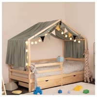 Home Deluxe Kinderbett WOLKENLAND – Farbe: Natur, Ausstattung: mit Schubladen