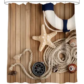 Sanilo Duschvorhang Maritime 180 x 200 cm braun