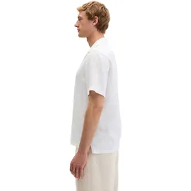 Marc O'Polo Kurzarmhemd "aus reinem Leinen", Herren, Gr. L, Normalgrößen, weiß, Obermaterial: 100% Leinen, unifarben, regular fit normal, normaler Saum, Hemden