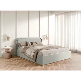 FEDVE Polsterbett, Grau, Textil, 140x200 cm, Schlafzimmer, Betten, Polsterbetten