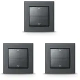 Homematic IP Tasterwippe für Markenschalter – mit Pfeilen, anthrazit, Zubehör für Ihr Homematic IP Smart Home, 156171A0 (Packung mit 3)