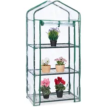 Relaxdays Gewächshaus Kunststoff Grün/PVC 0 mm 0,24 m2