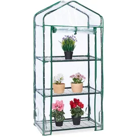 Relaxdays Gewächshaus Kunststoff Grün/PVC 0 mm 0,24 m2