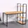 seddō Schwarzer Loft-Computertisch mit Metallregalen für Büro oder Schule - Schwarz