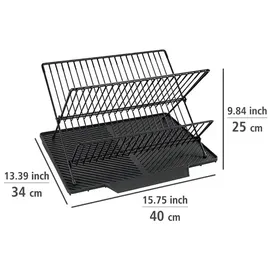 Wenko Abtropfmatte Nelia mit Abtropfgestell Schwarz