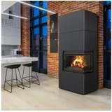 Kratki Kaminofen Simple 8 - rechts | Bauart 1 | Bausatz schwarz | 8 kW