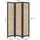 Homestyle4u Paravent, Schwarz, Braun, Holz, Paulownia, Weide, 120x170x2 cm, Wohnzimmer, Raumteiler & Paravents, Paravents