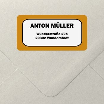 Adressaufkleber (5 Karten) selbst gestalten, Nummernschild in Gelb - Orange