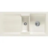 Systemceram Genea 100 rechts Einbauspüle keramik creme matt Handbetätigung 1000 x 500 mm