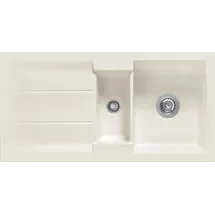 Systemceram Genea 100 rechts Einbauspüle keramik creme matt Handbetätigung 1000 x 500 mm