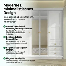 A&J MöbelLand Drehtürenschrank OSLO 200 x 215 x 59,5 cm Weiß