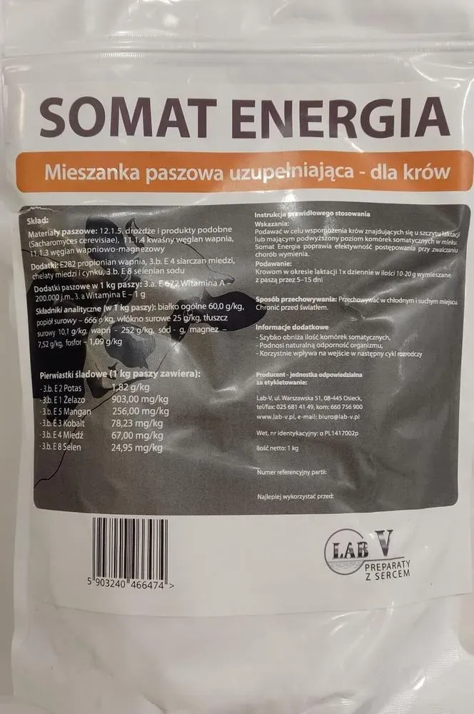 LAB-V Somat Energy - Ergänzungsfuttermittel für laktierende Kühe 1kg (Rabatt für Stammkunden 3%)