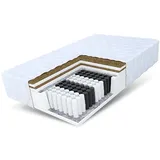 Fdm Matratze, 160x200 HOME MAX DUO 25cm 7 Zonen H3 H4 Premium Taschenfederkern KOKOS