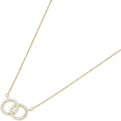 Goldkette LUIGI MERANO "zwei Ringe verschlungen mit Zirkonia, Gold 375", gold, Halsketten, Damen, 45cm, Gelbgold 375