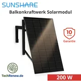 200W Balkonkraftwerk Set Sunshare RAY mit Beton Halterung Full Black