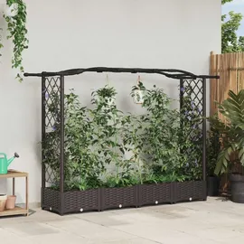 vidaXL Hochbeet mit Rankgitter und Dach 207 x 40 x 126 cm Braun