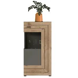 xonox.home Vitrine Freno 60 x 118 x 37 cm Grau/Schwarz
