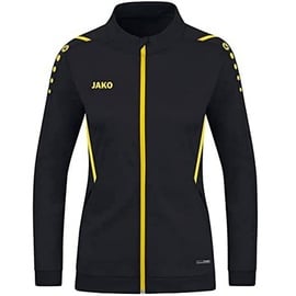 Jako Damen Polyesterjacke Challenge, Schwarz/Citro, 44